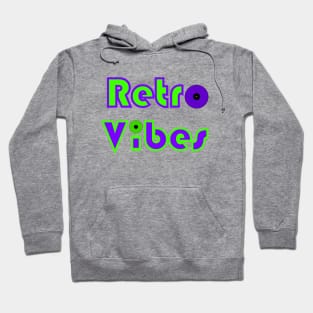 Music Retro Vibes Blue Green Text Hoodie